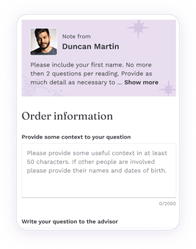 Submit a question
to a Psychic Advisor